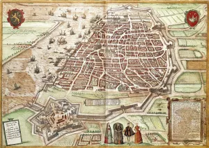 Flemish Region Gallery: Map of Antwerp (engraving, 16th century)