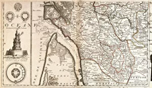 Map of the Aquitaine (France) (Engraving, 1717)