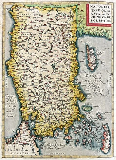 Cyprus Collection: Map of Asia Minor (Istanbul and Turkey with the islands of Rhodes and Cyprus)