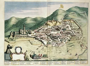 Map of Assisi from Theatrum civitatum et admirandorum Italiae, by Joan Blaeu, engraving Map of Assisi from Theatrum civitatum et admirandorum Italiae, by Joan Blaeu, engraving