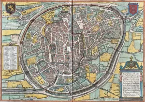 Flemish Region Gallery: Map of Bruxelles (Bruxella), Belgium (etching, 1572-1617)