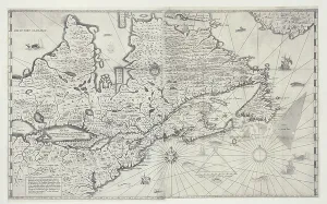 Map of Canada, engraving from survey by Samuel de Champlain, 1632 Map of Canada, engraving from survey by Samuel de Champlain, 1632