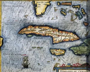 Map of the Caribbean Sea by Christophe Plantin, 1588 Map of the Caribbean Sea by Christophe Plantin, 1588