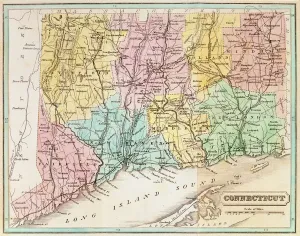 Map of Connecticut, from Connecticut Historical Collections by John Warner Barber Map of Connecticut, from Connecticut Historical Collections by John Warner Barber