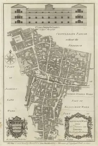 Medical Science Gallery: Map of Cripplegate Ward, London (engraving)