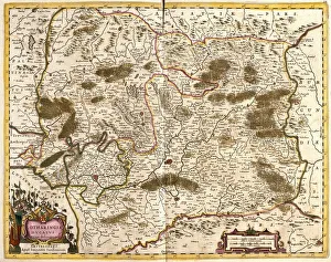 Map of the Duche of Lorraine (France) (etching, 1671) Map of the Duche of Lorraine (France) (etching, 1671)