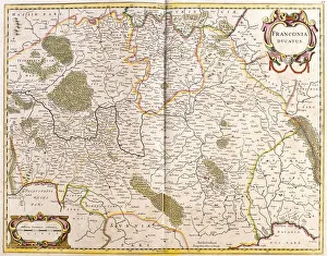 Map of the Duke of Franconia (Germany) (etching, 1671) Map of the Duke of Franconia (Germany) (etching, 1671)