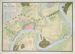 Map of Dusseldorf and fortified encampments, 1796 (pen & ink on paper) Map of Dusseldorf and fortified encampments, 1796 (pen & ink on paper)