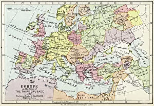 Cartography Gallery: Map of Europe at the time of the Third Crusade, 1190, from Historical Atlas'
