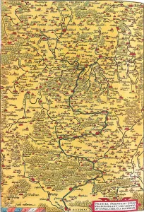 Map of Franconia in Germany with the city of Frankfurt, 1570 (engraving) Map of Franconia in Germany with the city of Frankfurt, 1570 (engraving)
