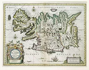 Cartographic Gallery: Map of Iceland (colour engraving)