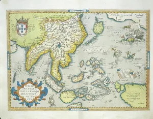 Map of the Indies, from Theatrum Orbis Terrarum by Abraham Ortelius, 1528-1598, 1570 Map of the Indies, from Theatrum Orbis Terrarum by Abraham Ortelius, 1528-1598, 1570