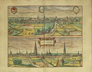 Map of Lippe and Dortmund from Civitates Orbis Terrarum by Georg Braun Map of Lippe and Dortmund from Civitates Orbis Terrarum by Georg Braun