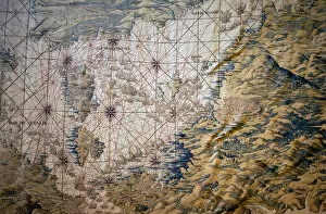 Map of the Mediterranean Sea - Detail of the conquete of Tunis (Tunisia) - Tapestry by Francisco