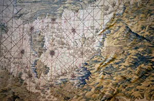 Map of the Mediterranean Sea - Detail of the conquete of Tunis (Tunisia) - Tapestry by Francisco Map of the Mediterranean Sea - Detail of the conquete of Tunis (Tunisia) - Tapestry by Francisco