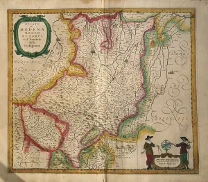 Map of Modena from Theatrum civitatum et admirandorum Italiae by Joan Blaeu, engraving Map of Modena from Theatrum civitatum et admirandorum Italiae by Joan Blaeu, engraving