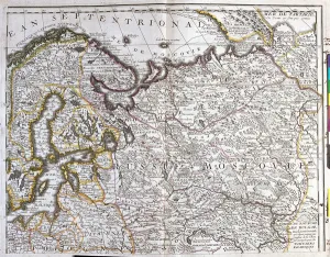 LRI4711219 Map of Moscow (Russia), the Kingdom of Sweden, the Baltic Provinces and Part of Poland (etching, 1717) by Nolin, Jean-Baptiste (c.1657-1708); Private Collection; (add.info.: Map of Moscow (Russia), the Kingdom of Sweden, the Baltic Provinces and Part of Poland - Engraving from the atlas The Theatre of the World, 1717, by Jean Baptiste Nolin (1686-1762) - Map of Russia, Sweden and Baltics - From ' Le Theatre du Monde' 1717 by Jean-Baptiste Nolin); Luisa Ricciarini; French, out of copyright Map of Moscow (Russia), the Kingdom of Sweden, the Baltic Provinces and Part of Poland