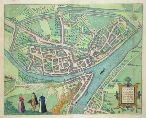 Map of Namur, from Civitates Orbis Terrarum by Georg Braun (1541-1622 Map of Namur, from Civitates Orbis Terrarum by Georg Braun (1541-1622
