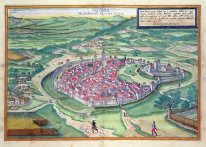 Map of Novara, from Civitates Orbis Terrarum by Georg Braun (1541-1622 Map of Novara, from Civitates Orbis Terrarum by Georg Braun (1541-1622