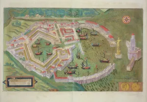 Map of Ostia, from Civitates Orbis Terrarum by Georg Braun (1541-1622 Map of Ostia, from Civitates Orbis Terrarum by Georg Braun (1541-1622