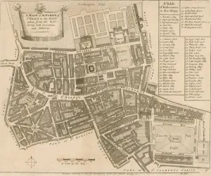 Map of the parish of St Giles in the Fields, London (engraving) Map of the parish of St Giles in the Fields, London (engraving)
