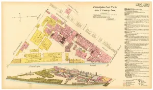 Map of Philadelphia Lead Works, 1889 (colour litho) Map of Philadelphia Lead Works, 1889 (colour litho)