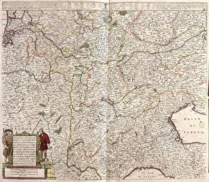 Map of the region of the chain of the Alps (France, Italy, Germany) (etching, 1671) Map of the region of the chain of the Alps (France, Italy, Germany) (etching, 1671)