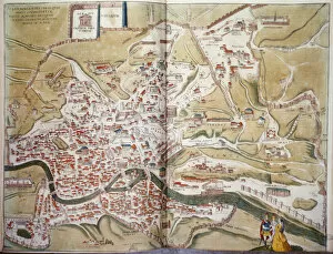 Rome Collection: Map of Rome in 1570 - in 'Civitatis Orbis Terranum'