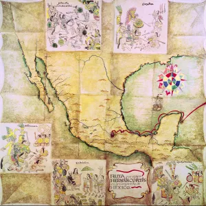 Map of the route followed by Hernando Cortes (1485-1547) during the conquest of Mexico Map of the route followed by Hernando Cortes (1485-1547) during the conquest of Mexico