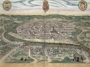 Map of Seville, from Civitates Orbis Terrarum by Georg Braun (1541-1622 Map of Seville, from Civitates Orbis Terrarum by Georg Braun (1541-1622
