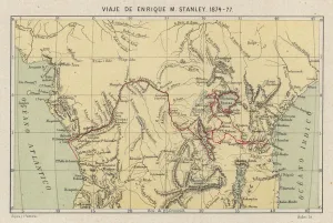 Map showing the journeys of the explorer Henry Morton Stanley in Africa Map showing the journeys of the explorer Henry Morton Stanley in Africa