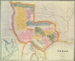 Map of the state of Texas, 1835 (coloured engraving) Map of the state of Texas, 1835 (coloured engraving)
