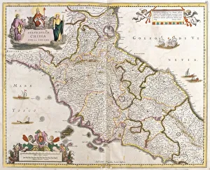 Map of the States of the Church in Tuscany (Italy) (etching, 1671) Map of the States of the Church in Tuscany (Italy) (etching, 1671)