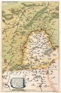 Map of Vermandois and Picardy in Gaul (France), 1570 (engraving) Map of Vermandois and Picardy in Gaul (France), 1570 (engraving)