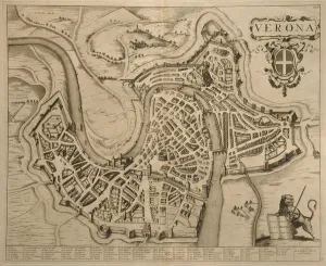 Map of Verona, from Les Villes de Venetie, 1704 Map of Verona, from Les Villes de Venetie, 1704