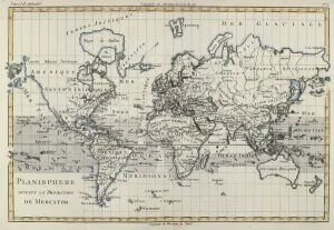 Map of the World using the Mercator Projection, from Atlas de Toutes les Parties Map of the World using the Mercator Projection, from Atlas de Toutes les Parties
