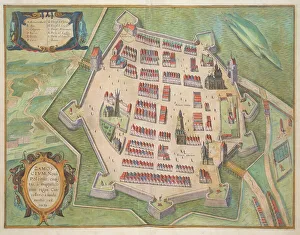 Map of Zamosc, from Civitates Orbis Terrarum by Georg Braun (1541-1622 Map of Zamosc, from Civitates Orbis Terrarum by Georg Braun (1541-1622
