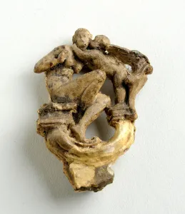 Maquette for a Key Bow with a Cupid Whispering to a Seated Girl Maquette for a Key Bow with a Cupid Whispering to a Seated Girl
