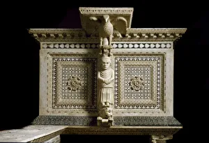 Marble chair, the desk is supported by a statue of the eagle of Saint John the Evangelist Marble chair, the desk is supported by a statue of the eagle of Saint John the Evangelist