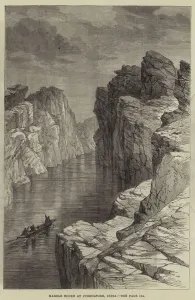 Jubbulpore Gallery: Marble Rocks at Jubbulpore, India (engraving)