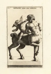 Marble statue of a Centaur and Cupid. 1779 (engraving) Marble statue of a Centaur and Cupid. 1779 (engraving)