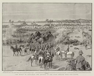 Omdurman Collection: The March on Omdurman, the Advance of the First Brigade from Wad Hamed (litho)
