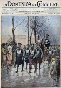 March organised in Warsaw to exercise the population in the use of gas masks - drawing by March organised in Warsaw to exercise the population in the use of gas masks - drawing by
