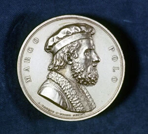 14 14o Xiv Xivo Secolo Collection: Marco Polo, 19th century (medal)