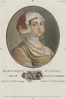 Margaret of Anjou, Queen Consort of King Henry VI of England (coloured engraving)