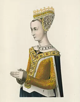 Margaret, Queen of James III of Scotland, c 1483, Half length portrait