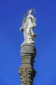 The Marian Column by the sculptor Johann Richard Eberhard, Immenstadt, Allgaeu, Bavaria, Germany, Europe
