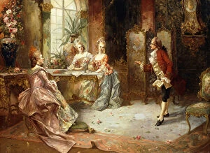 Marie Antoinette's History Lesson (oil on canvas)