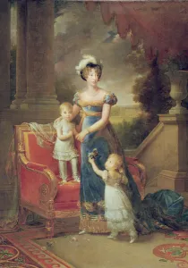 Marie-Caroline de Bourbon (1798-1870) with her Children in Front of the Chateau de Rosny Marie-Caroline de Bourbon (1798-1870) with her Children in Front of the Chateau de Rosny