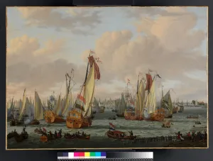 A marine sham-fight on the Y before Amsterdam, before 1710 (oil on canvas) A marine sham-fight on the Y before Amsterdam, before 1710 (oil on canvas)